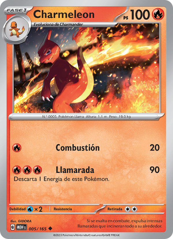 Charmeleon 005 — 151 (Spanish Pokémon TCG card)