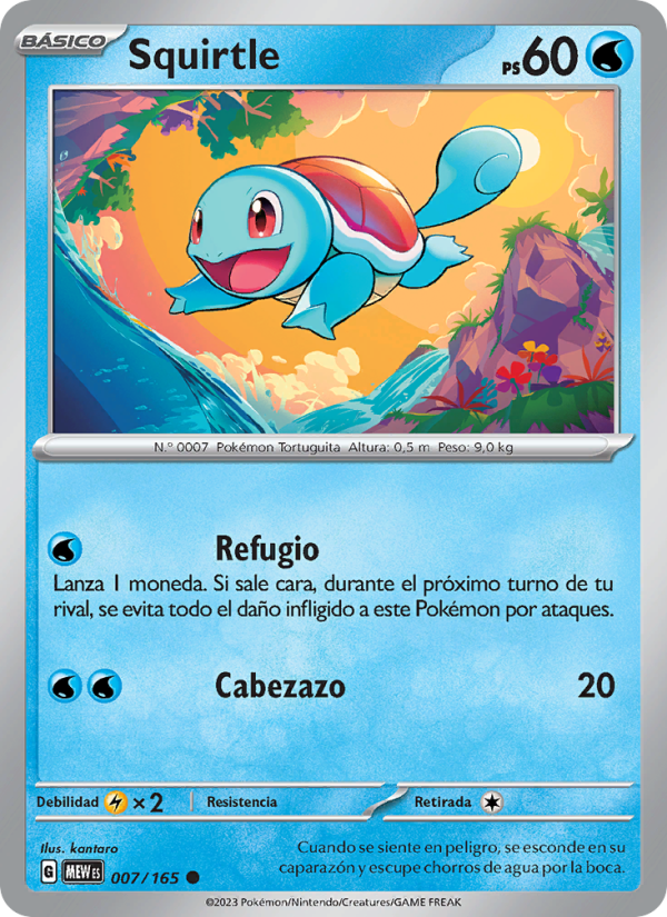 Squirtle 007 — 151 (Spanish Pokémon TCG card)