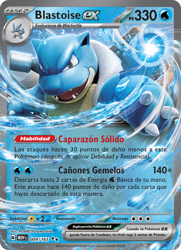 Blastoise ex 009 — 151 (Spanish Pokémon TCG card)