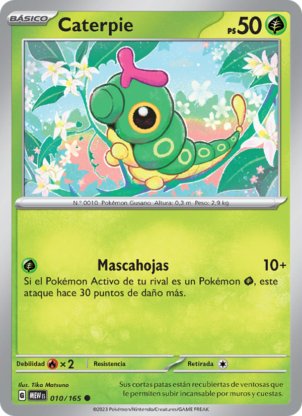 Caterpie 010 — 151 (Spanish Pokémon TCG card)