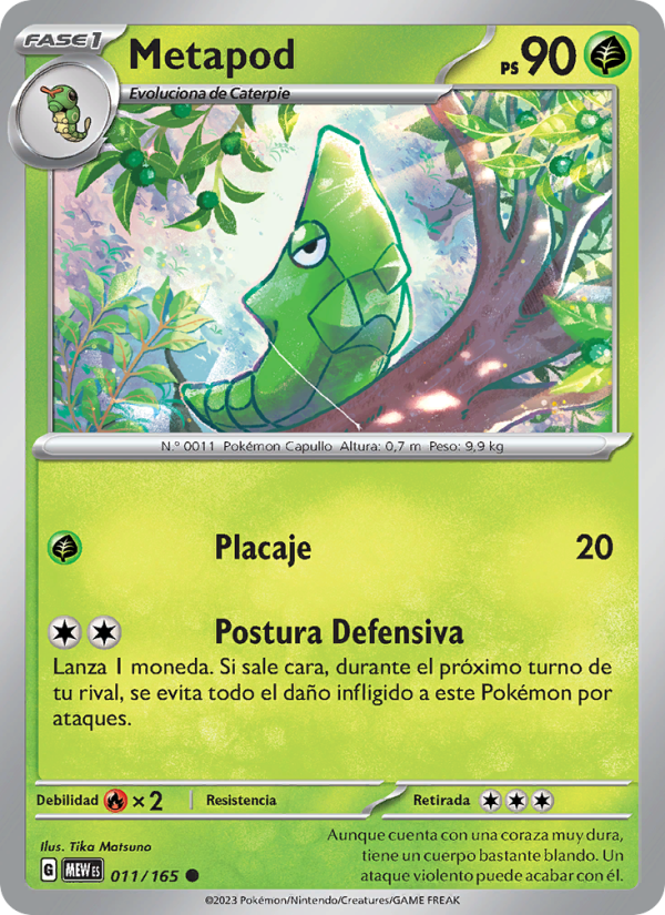Metapod 011 — 151 (Spanish Pokémon TCG card)