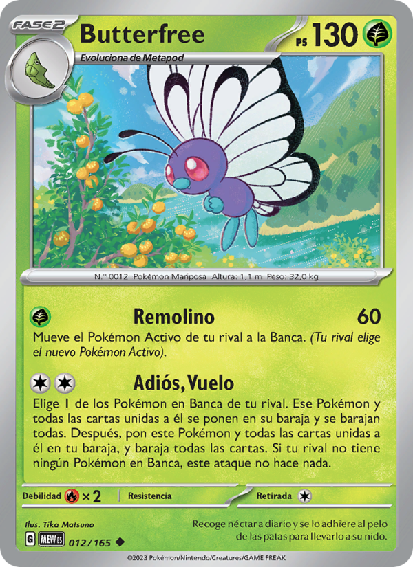 Butterfree 012 — 151 (Spanish Pokémon TCG card)