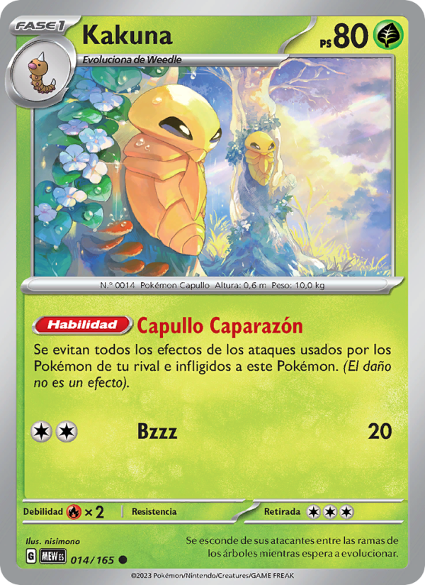 Kakuna 014 — 151 (Spanish Pokémon TCG card)