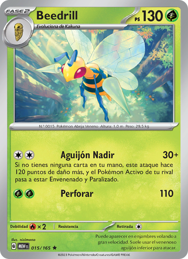 Beedrill 015 — 151 (Spanish Pokémon TCG card)
