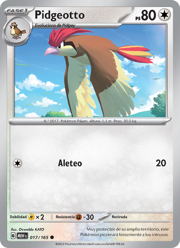 Pidgeotto 017 — 151 (Spanish Pokémon TCG card)