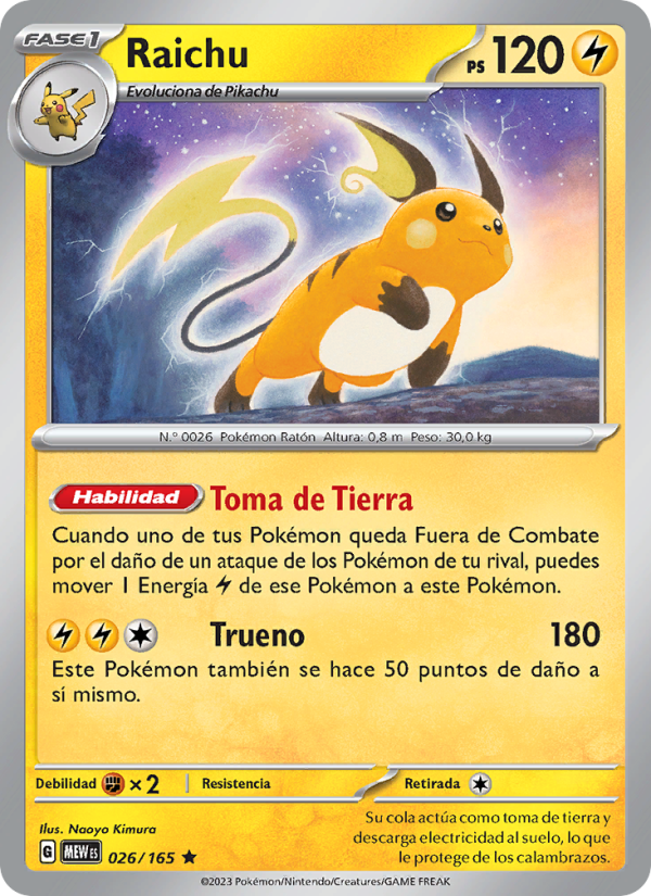 Raichu 026 — 151 (Spanish Pokémon TCG card)