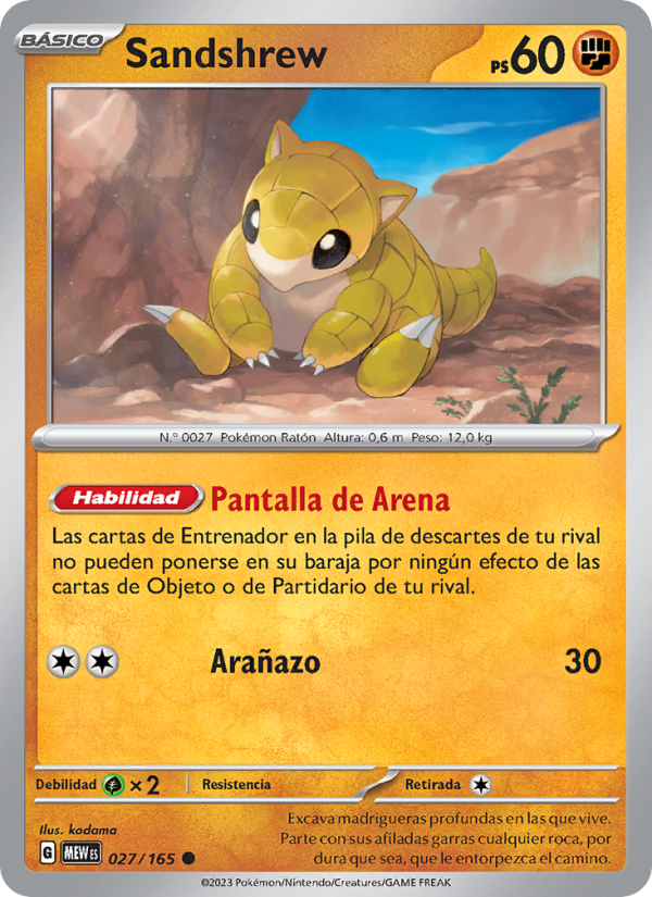 Sandshrew 027 — 151 (Spanish Pokémon TCG card)
