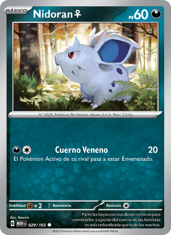 Nidoran♀ 029 — 151 (Spanish Pokémon TCG card)