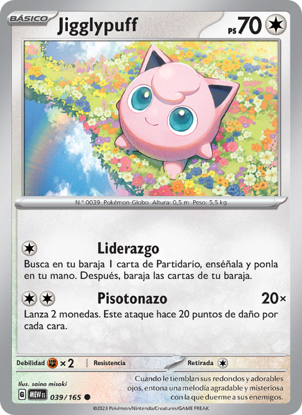 Jigglypuff 039 — 151 (Spanish Pokémon TCG card)