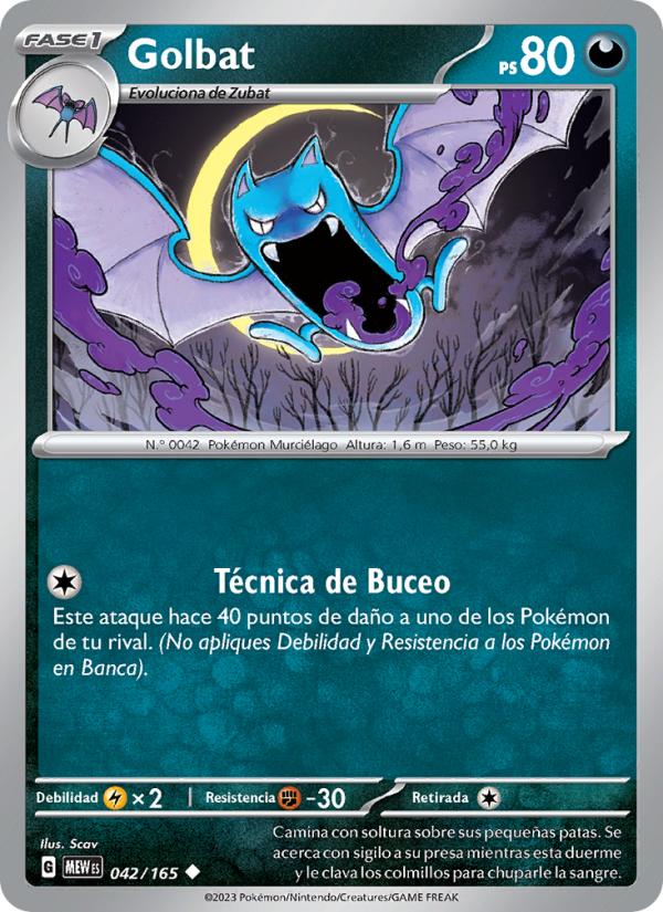 Golbat 042 — 151 (Spanish Pokémon TCG card)