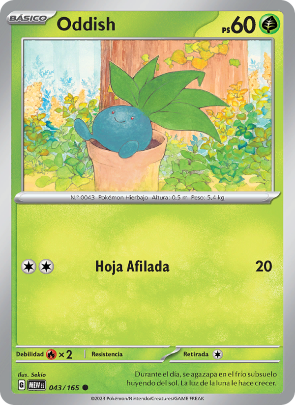 Oddish 043 — 151 (Spanish Pokémon TCG card)