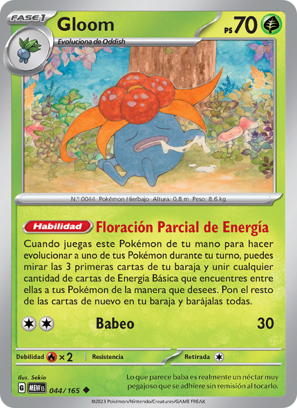 Gloom 044 — 151 (Spanish Pokémon TCG card)
