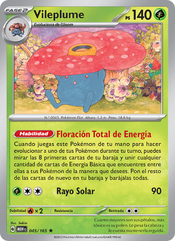 Vileplume 045 — 151 (Spanish Pokémon TCG card)