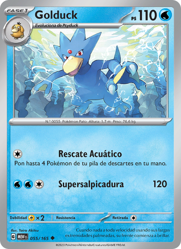 Golduck 055 — 151 (Spanish Pokémon TCG card)