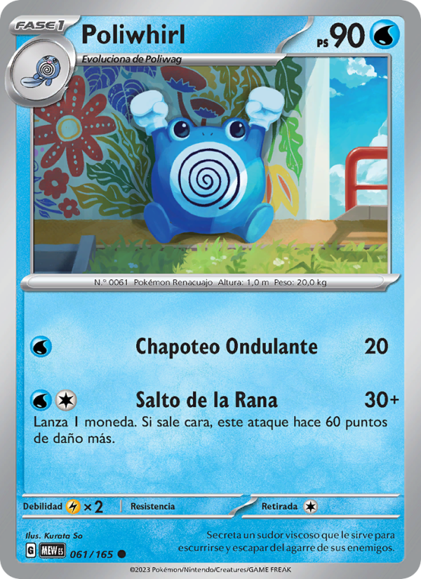 Poliwhirl 061 — 151 (Spanish Pokémon TCG card)