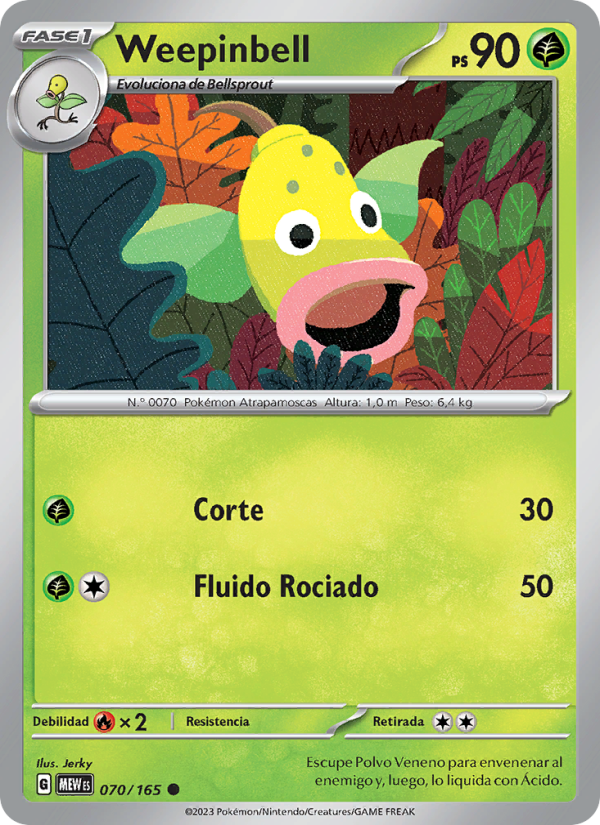 Weepinbell 070 — 151 (Spanish Pokémon TCG card)