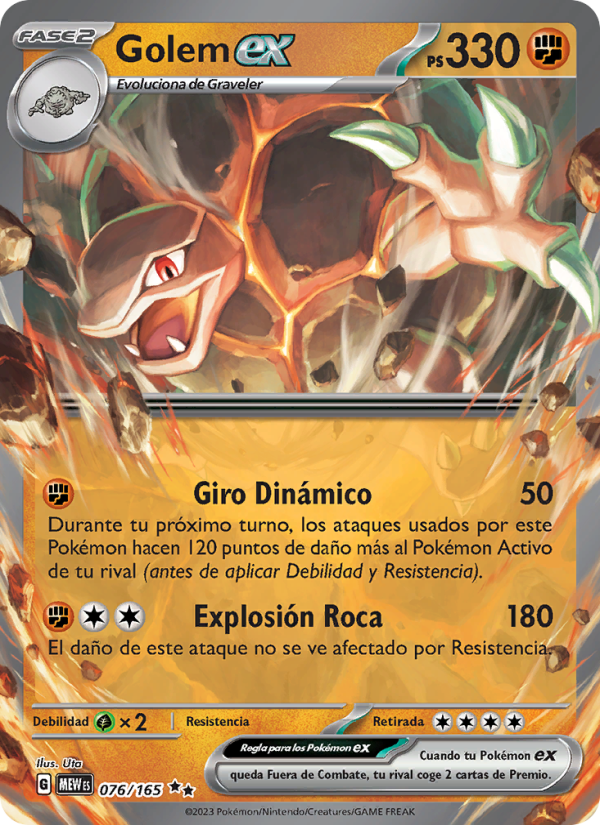 Golem ex 076 — 151 (Spanish Pokémon TCG card)