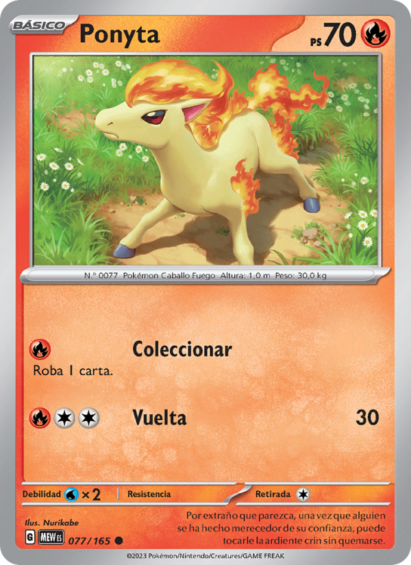 Ponyta 077 — 151 (Spanish Pokémon TCG card)