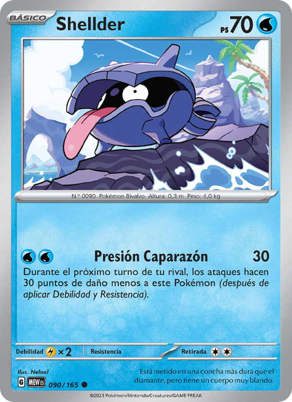 Shellder 090 — 151 (Spanish Pokémon TCG card)