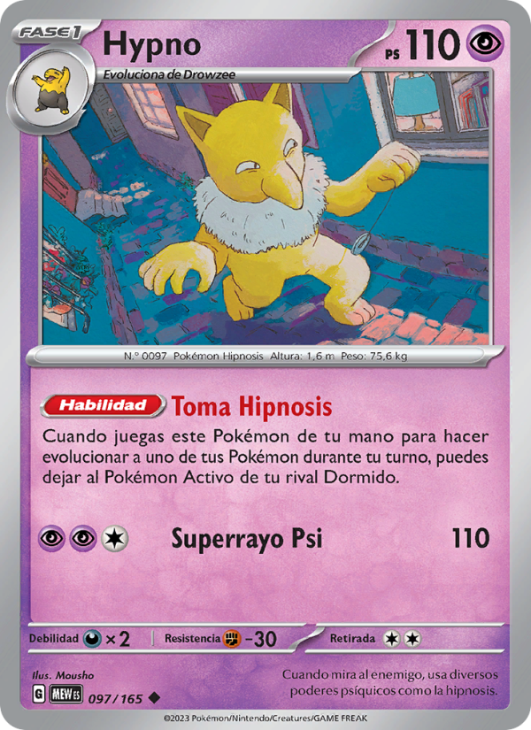 Hypno 097 — 151 (Spanish Pokémon TCG card)