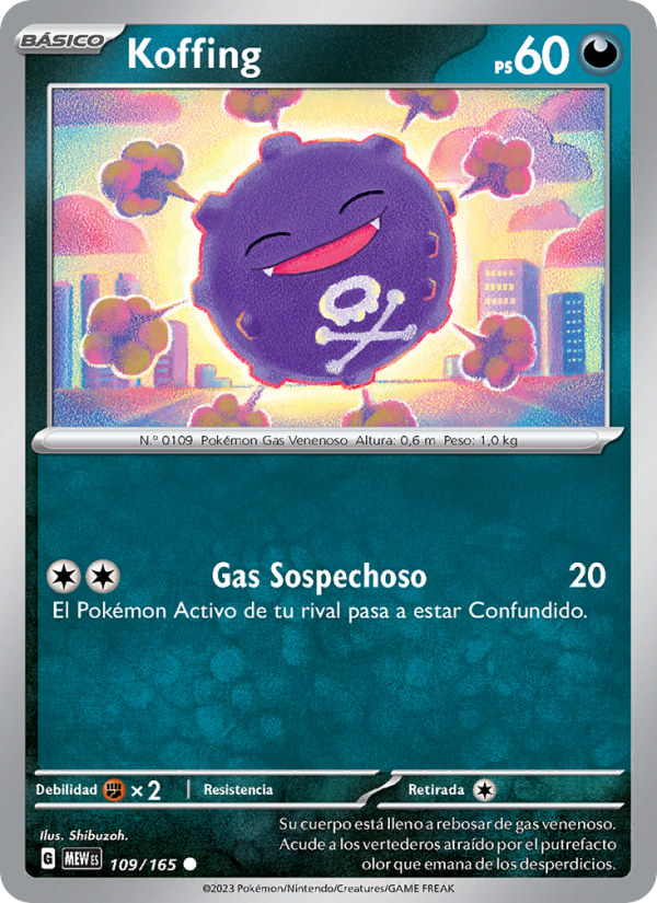 Koffing 109 — 151 (Spanish Pokémon TCG card)