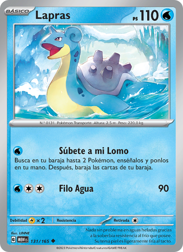 Lapras 131 — 151 (Spanish Pokémon TCG card)