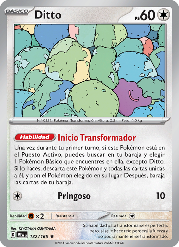 Ditto 132 — 151 (Spanish Pokémon TCG card)
