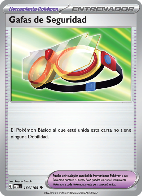 Gafas de Seguridad 164 — 151 (Spanish Pokémon TCG card)