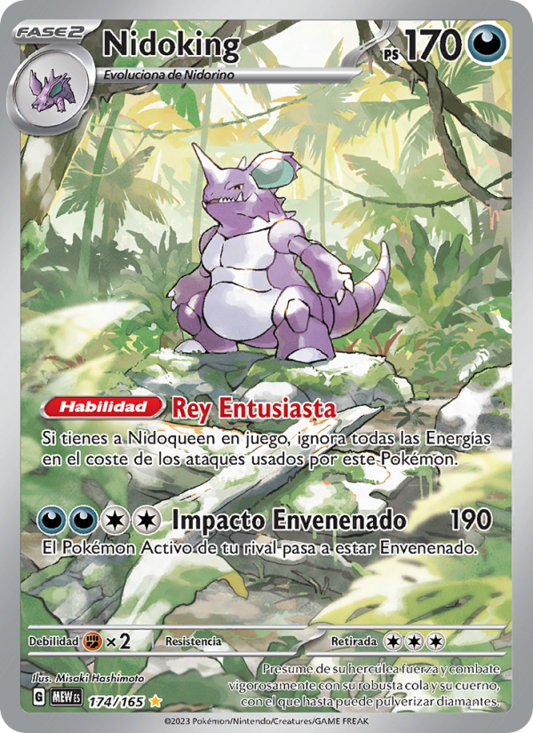 Nidoking 174 — 151 (Spanish Pokémon TCG card)