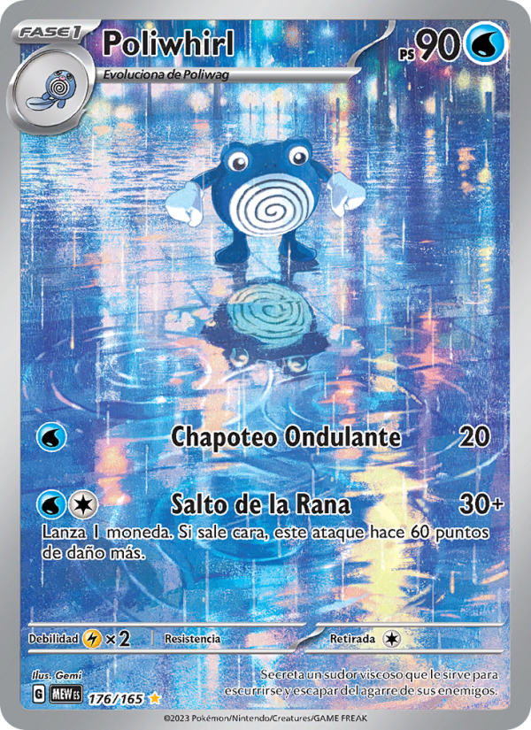 Poliwhirl 176 — 151 (Spanish Pokémon TCG card)