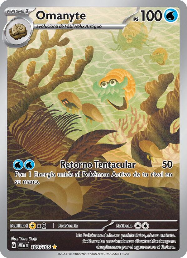 Omanyte 180 — 151 (Spanish Pokémon TCG card)