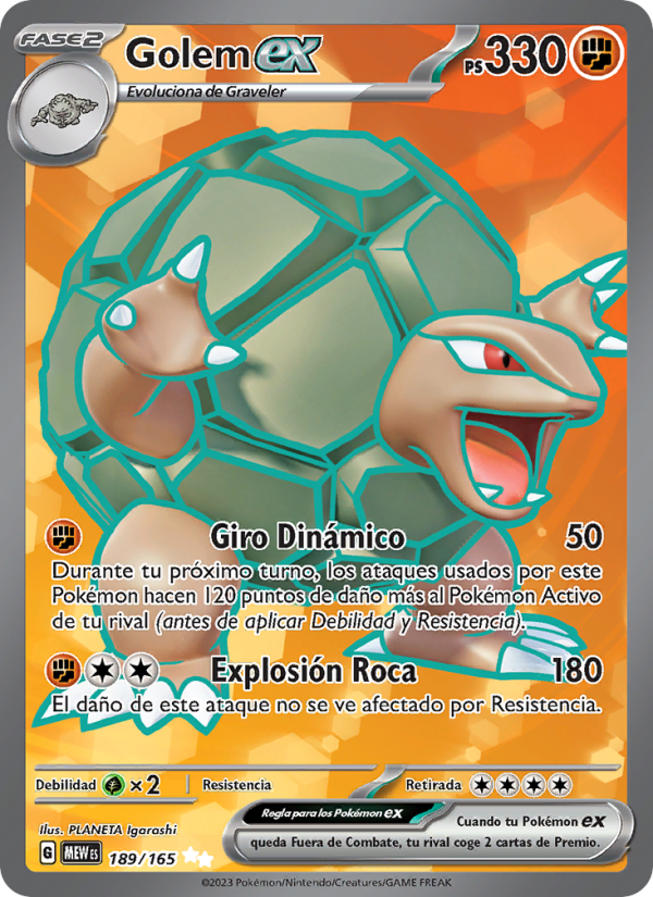 Golem ex 189 — 151 (Spanish Pokémon TCG card)