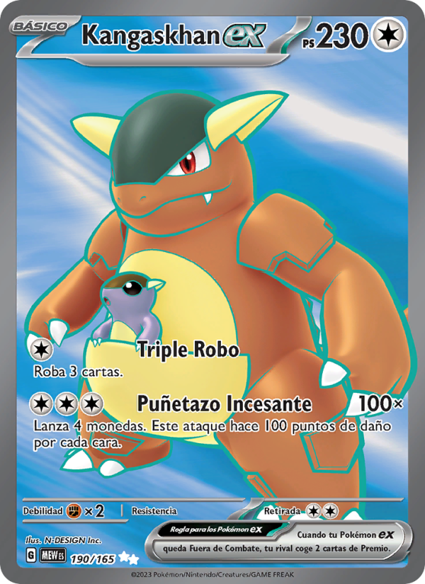 Kangaskhan ex 190 — 151 (Spanish Pokémon TCG card)