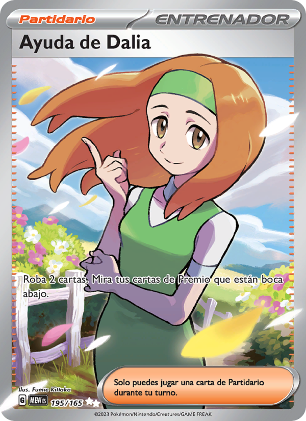 Ayuda de Dalia 195 — 151 (Spanish Pokémon TCG card)
