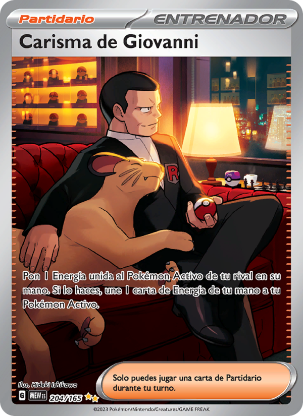 Carisma de Giovanni 204 — 151 (Spanish Pokémon TCG card)