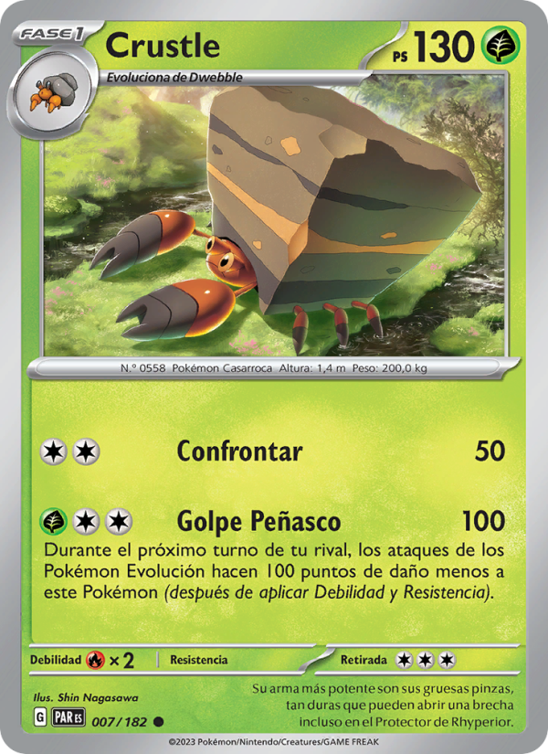 Crustle 007 — Paradox Rift (Spanish Pokémon TCG card)