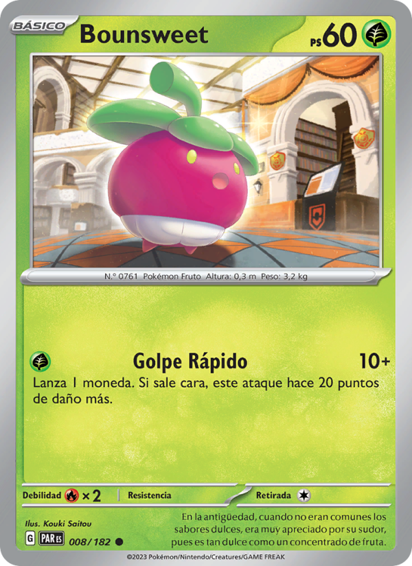 Bounsweet 008 — Paradox Rift (Spanish Pokémon TCG card)