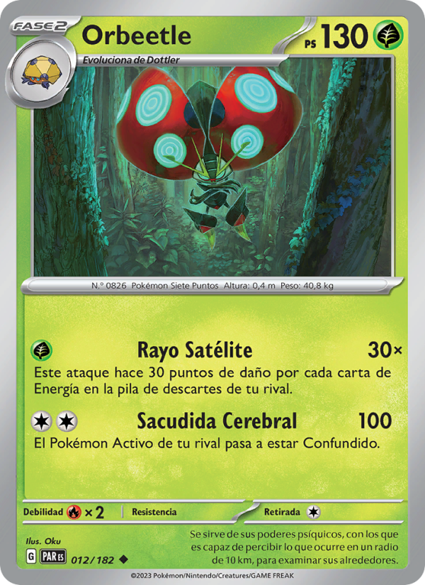 Orbeetle 012 — Paradox Rift (Spanish Pokémon TCG card)