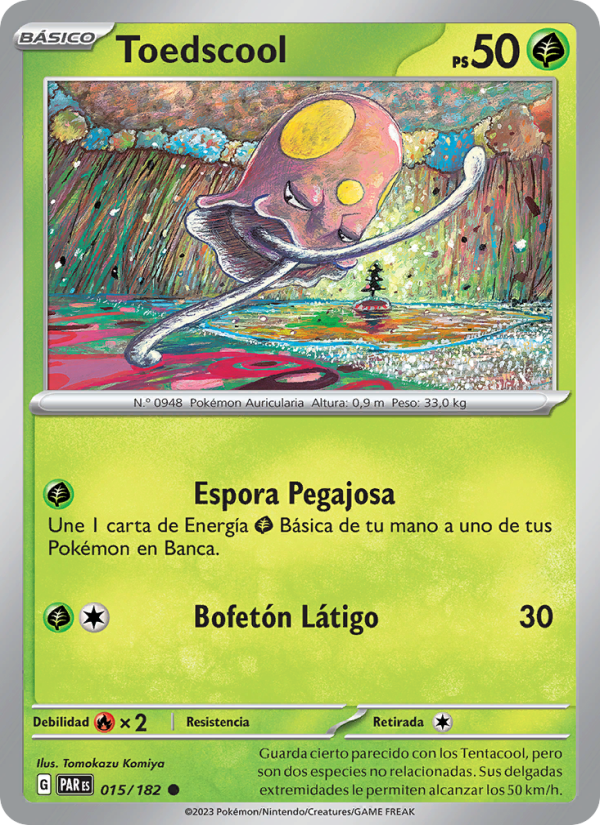 Toedscool 015 — Paradox Rift (Spanish Pokémon TCG card)