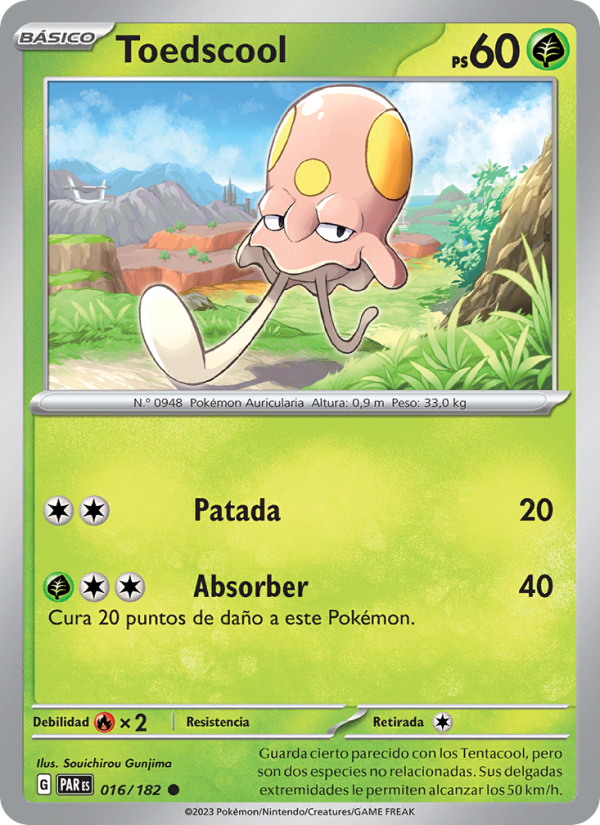Toedscool 016 — Paradox Rift (Spanish Pokémon TCG card)