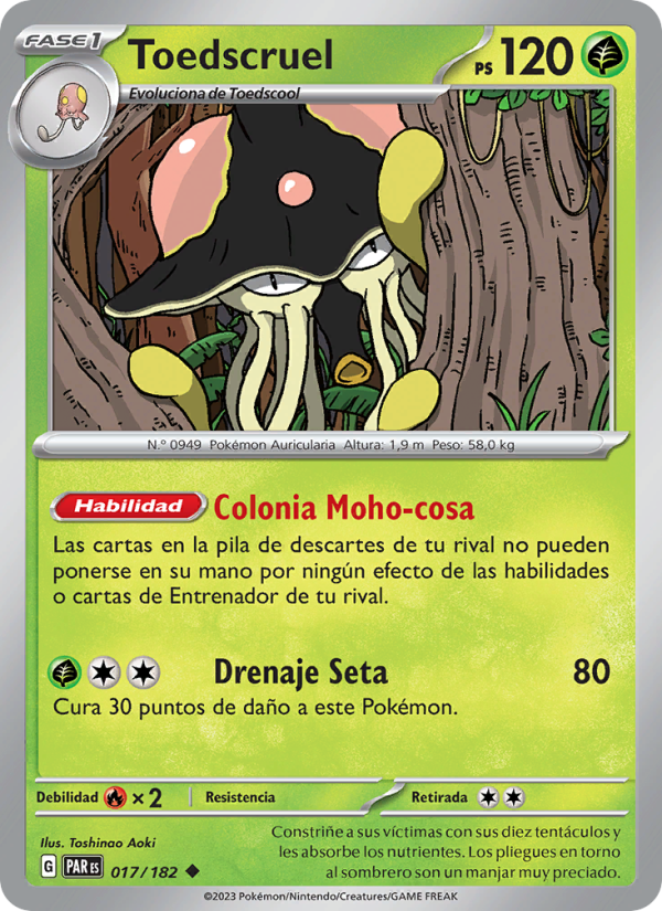 Toedscruel 017 — Paradox Rift (Spanish Pokémon TCG card)