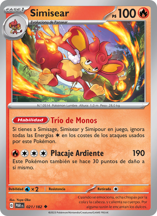 Simisear 021 — Paradox Rift (Spanish Pokémon TCG card)