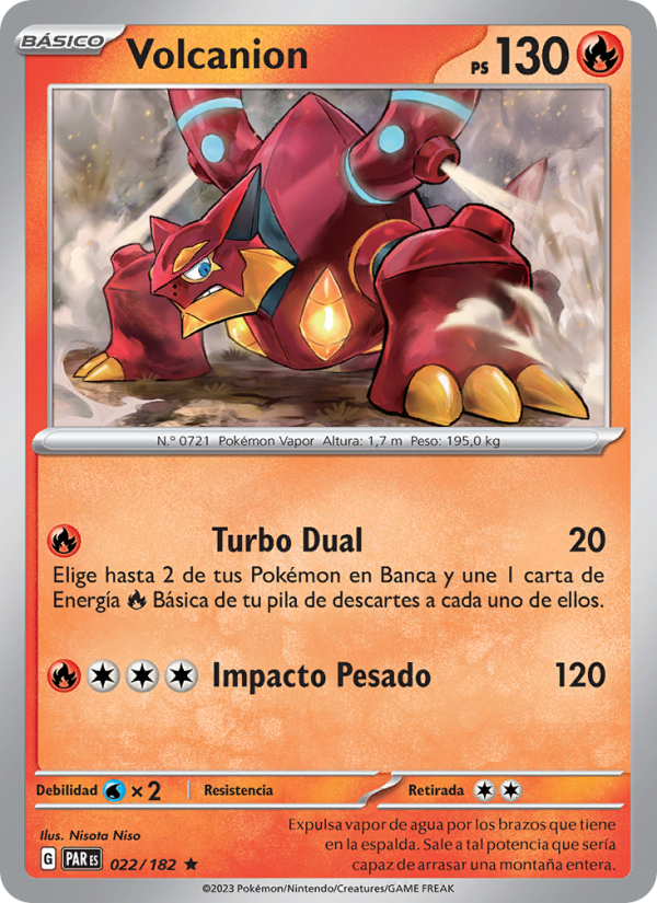 Volcanion 022 — Paradox Rift (Spanish Pokémon TCG card)
