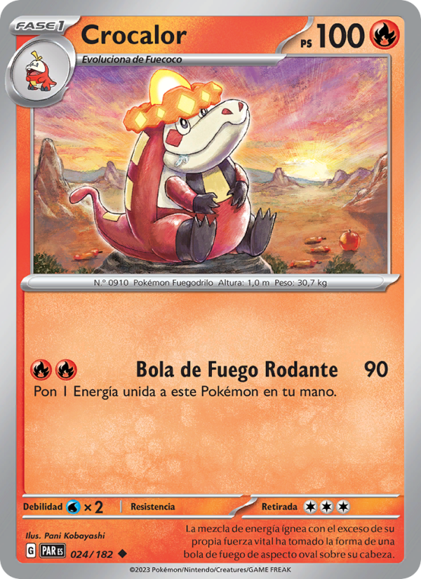 Crocalor 024 — Paradox Rift (Spanish Pokémon TCG card)