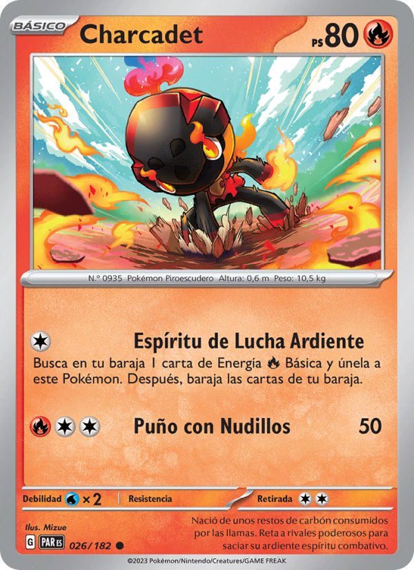 Charcadet 026 — Paradox Rift (Spanish Pokémon TCG card)