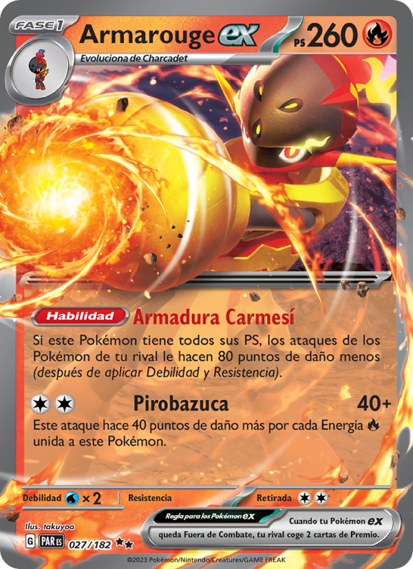 Armarouge ex 027 — Paradox Rift (Spanish Pokémon TCG card)
