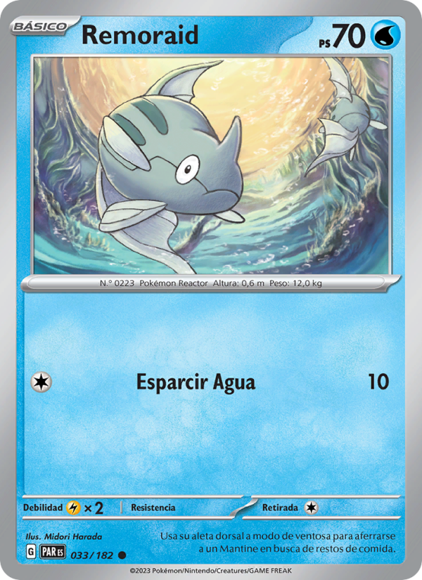 Remoraid 033 — Paradox Rift (Spanish Pokémon TCG card)