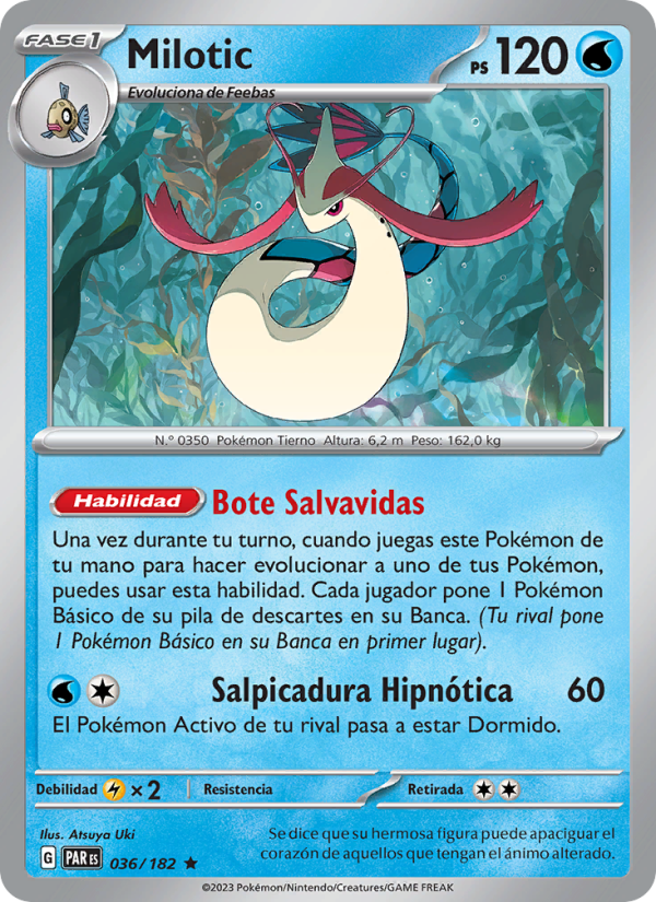 Milotic 036 — Paradox Rift (Spanish Pokémon TCG card)