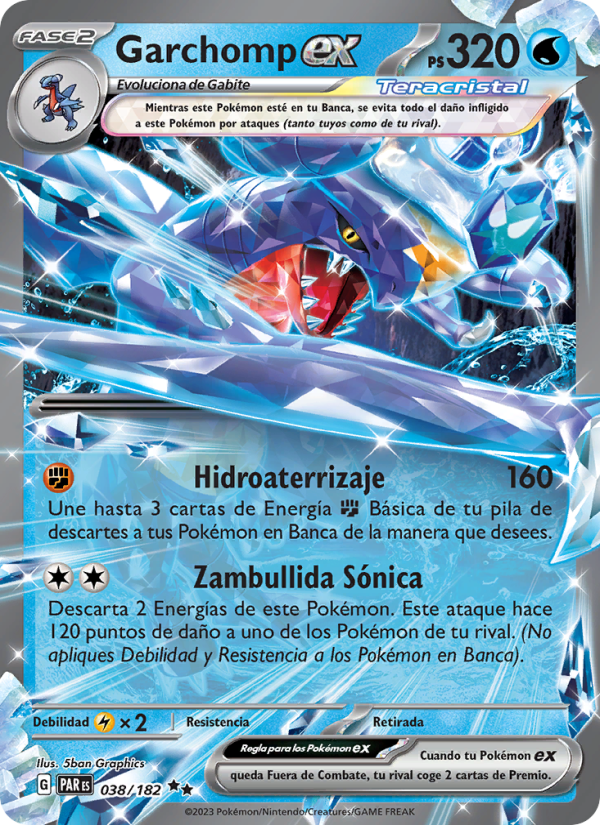 Garchomp ex 038 — Paradox Rift (Spanish Pokémon TCG card)