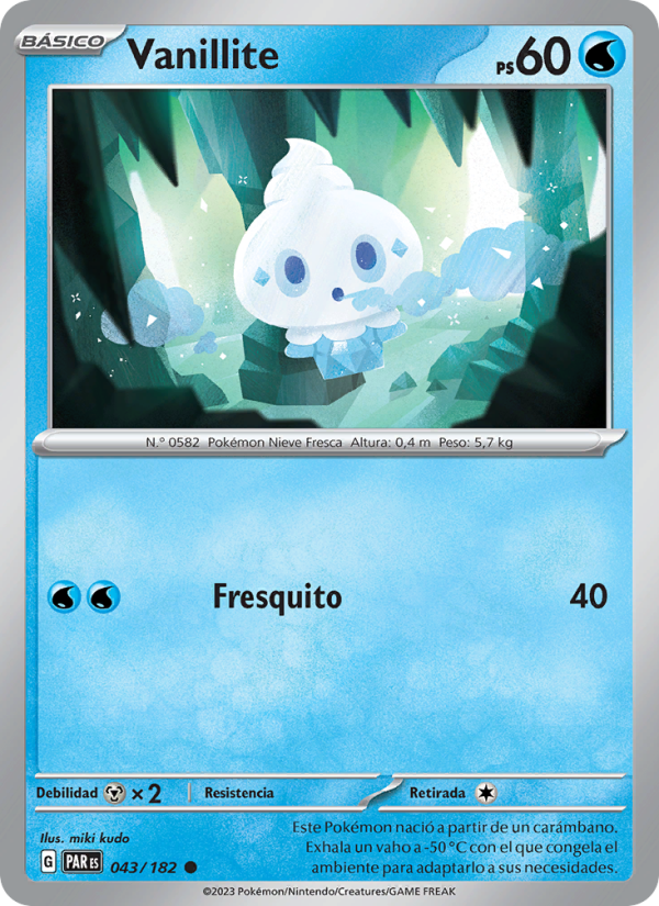 Vanillite 043 — Paradox Rift (Spanish Pokémon TCG card)